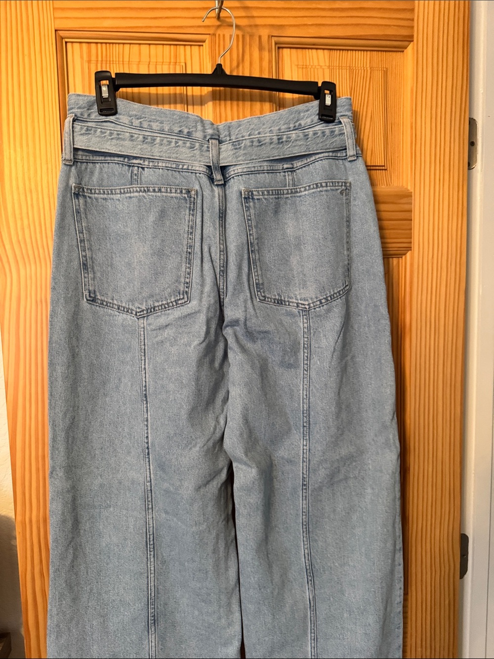 Madewell Light Blue Wide-Leg High-Rise Jeans with Belt - Picture 4 of 7